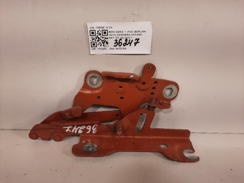 Cerniera Cofano ANT DX 139896 10 DX Bmw Serie 1 F20 Berlina 2012