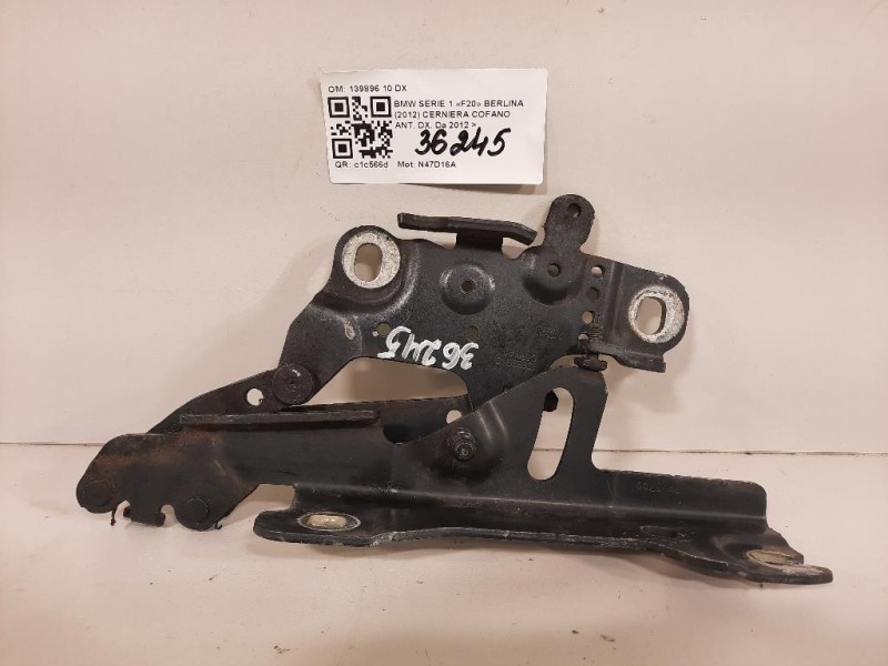 Cerniera Cofano ANT DX 139896 10 DX Bmw Serie 1 F20 Berlina 2012
