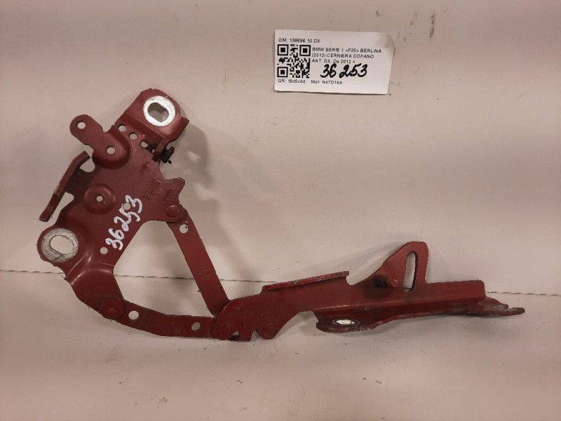 Cerniera Cofano ANT DX 139896 10 DX Bmw Serie 1 F20 Berlina 2012