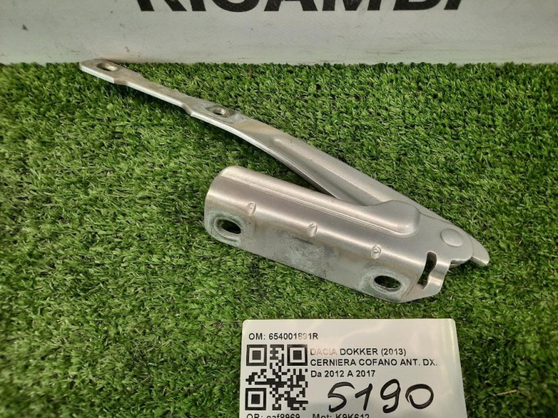 Cerniera Cofano ANT DX 654001891R Dacia Dokker 2013