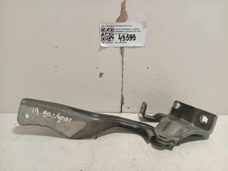 Cerniera Cofano ANT DX CERNIERA COFANO ANT DX Nissan Qashqai I 2007
