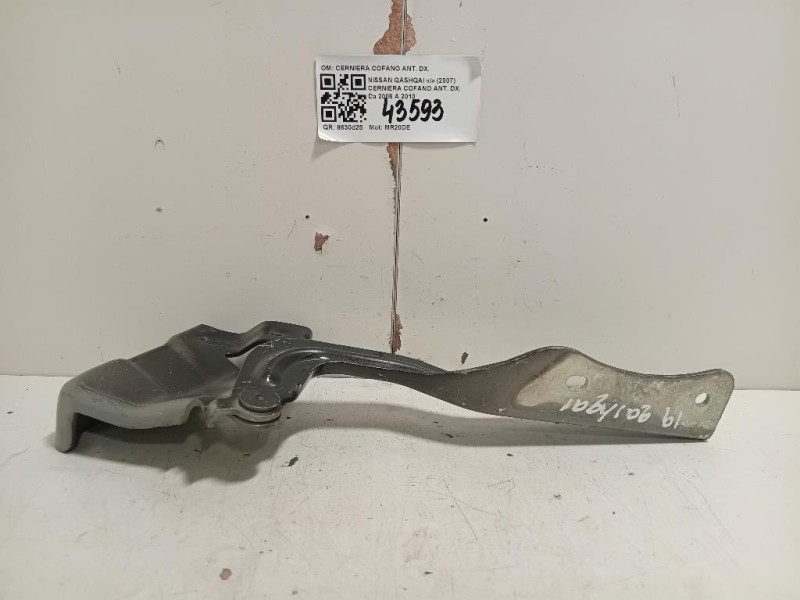 Cerniera Cofano ANT DX CERNIERA COFANO ANT DX Nissan Qashqai I 2007