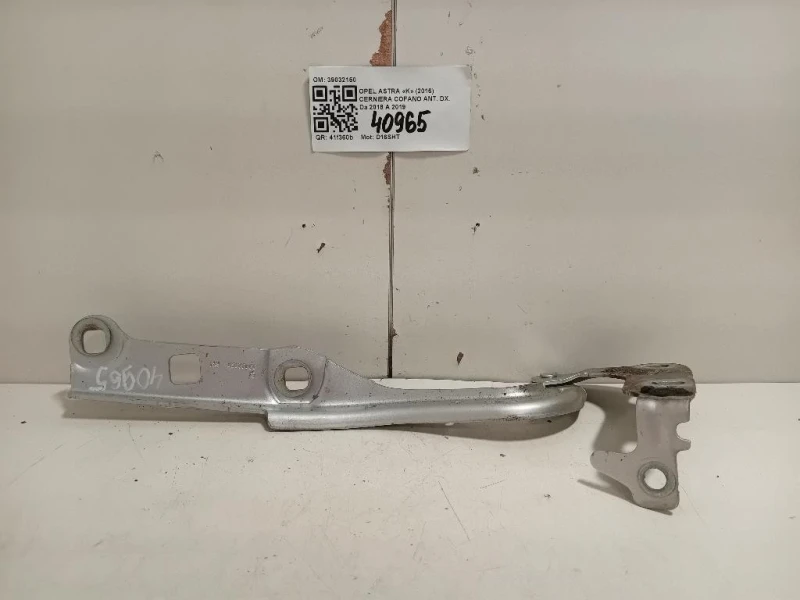 Cerniera Cofano ANT DX 39032150 Opel Astra K 2016