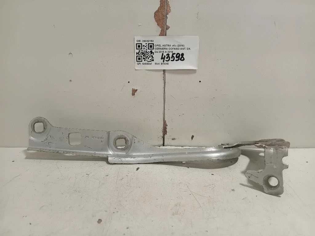 Cerniera Cofano ANT DX 39032150 Opel Astra K 2016