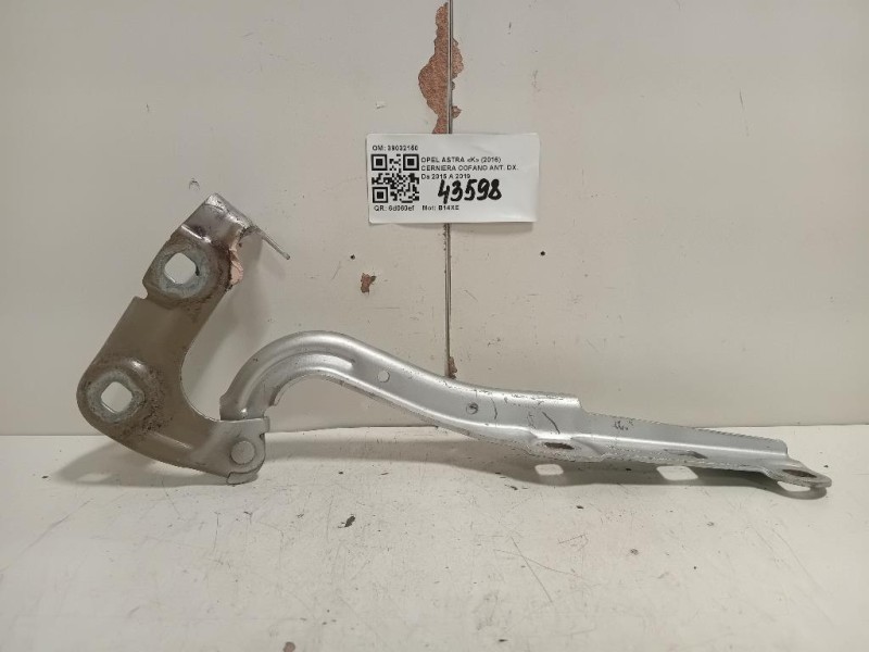 Cerniera Cofano ANT DX 39032150 Opel Astra K 2016