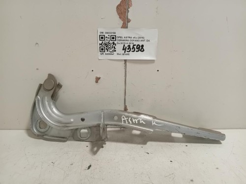 Cerniera Cofano ANT DX 39032150 Opel Astra K 2016