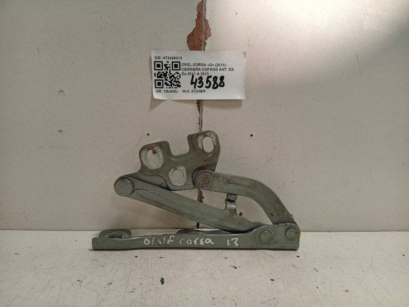 Cerniera Cofano ANT DX 473499010 Opel Corsa D 2011