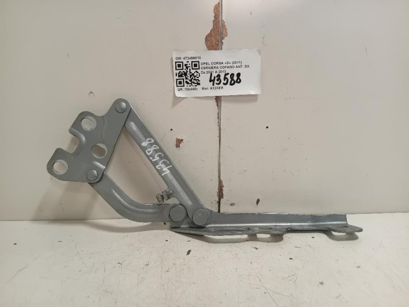 Cerniera Cofano ANT DX 473499010 Opel Corsa D 2011