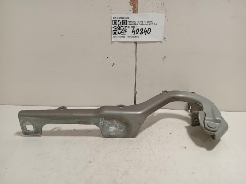 Cerniera Cofano ANT DX 9678398480 Peugeot 2008 I 2016