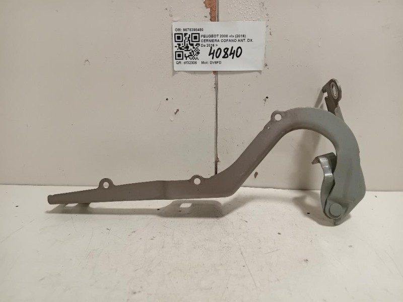Cerniera Cofano ANT DX 9678398480 Peugeot 2008 I 2016