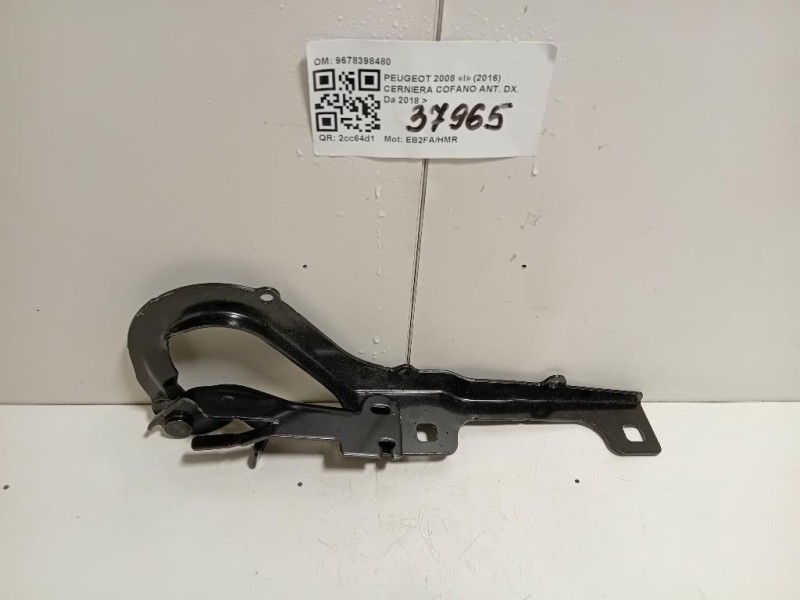 Cerniera Cofano ANT DX 9678398480 Peugeot 2008 I 2016