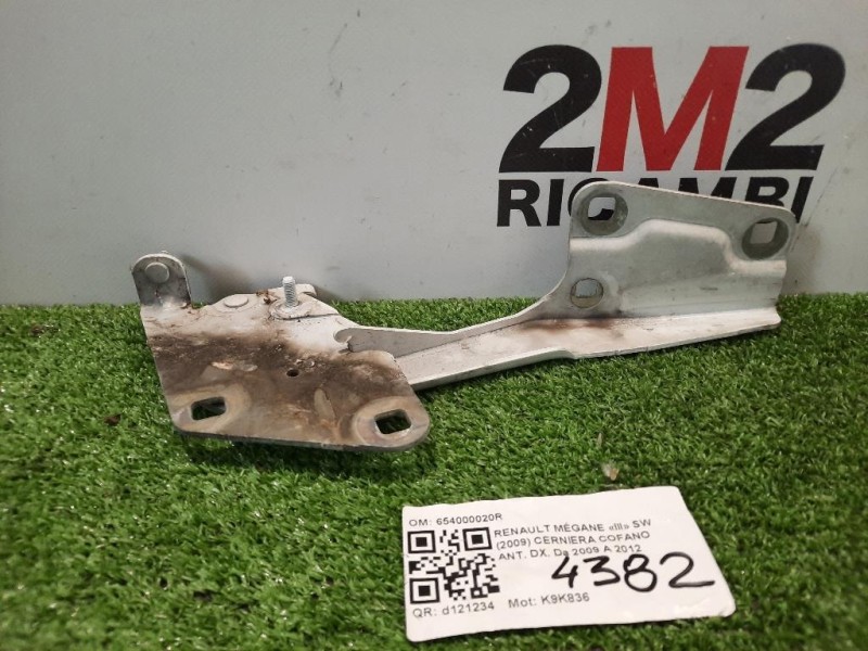 Cerniera Cofano ANT DX 654000020R Renault Mégane III SW 2009