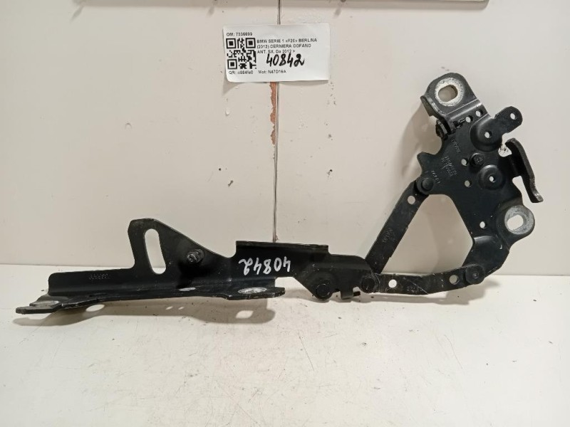Cerniera Cofano ANT SX 7336699 Bmw Serie 1 F20 Berlina 2012