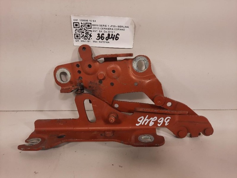 Cerniera Cofano ANT SX 139896 10 SX Bmw Serie 1 F20 Berlina 2012