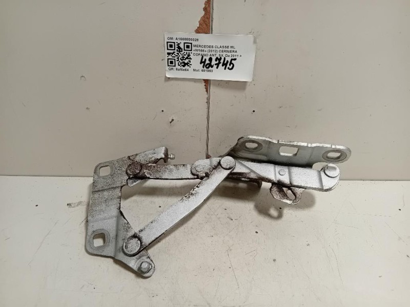 Cerniera Cofano ANT SX A1668800028 Mercedes Classe ML W166 2012