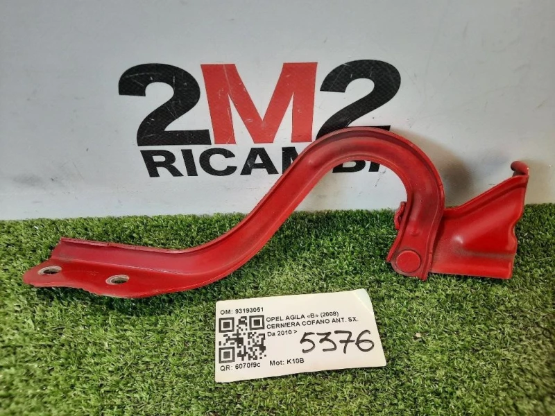 Cerniera Cofano ANT SX 93193051 Opel Agila B 2008