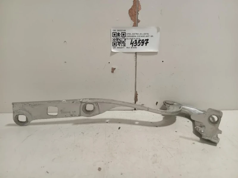 Cerniera Cofano ANT SX 39032149 Opel Astra K 2016