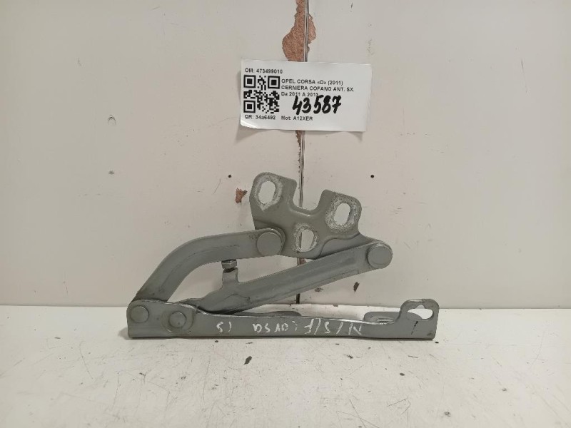 Cerniera Cofano ANT SX 473499010 Opel Corsa D 2011