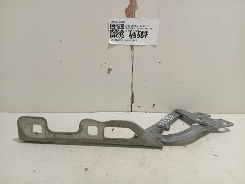 Cerniera Cofano ANT SX 473499010 Opel Corsa D 2011