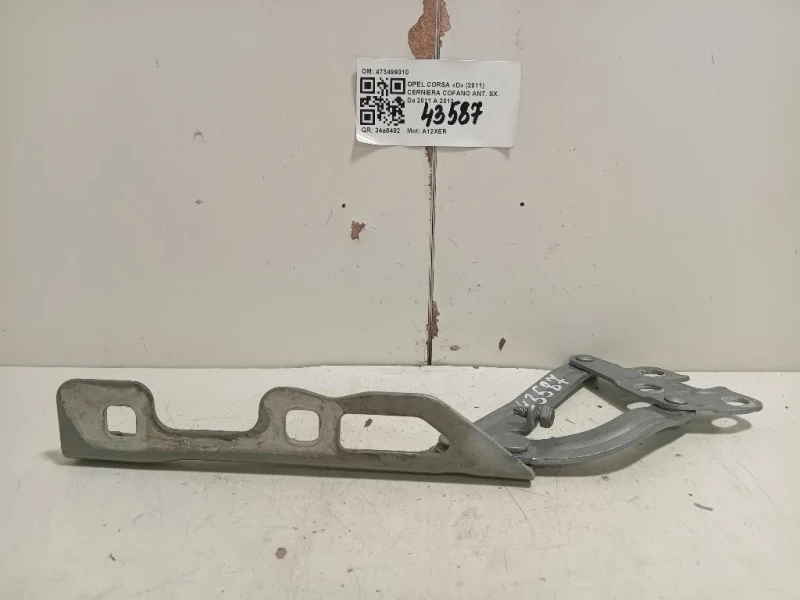 Cerniera Cofano ANT SX 473499010 Opel Corsa D 2011