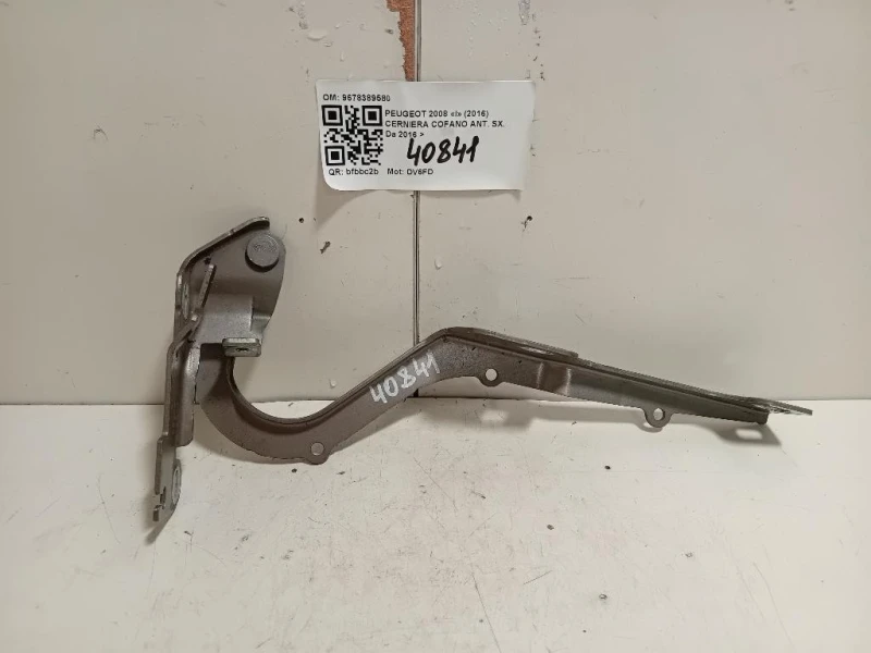 Cerniera Cofano ANT SX 9678389580 Peugeot 2008 I 2016