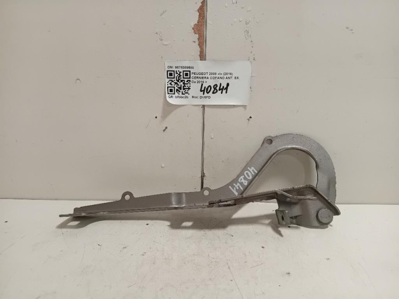 Cerniera Cofano ANT SX 9678389580 Peugeot 2008 I 2016