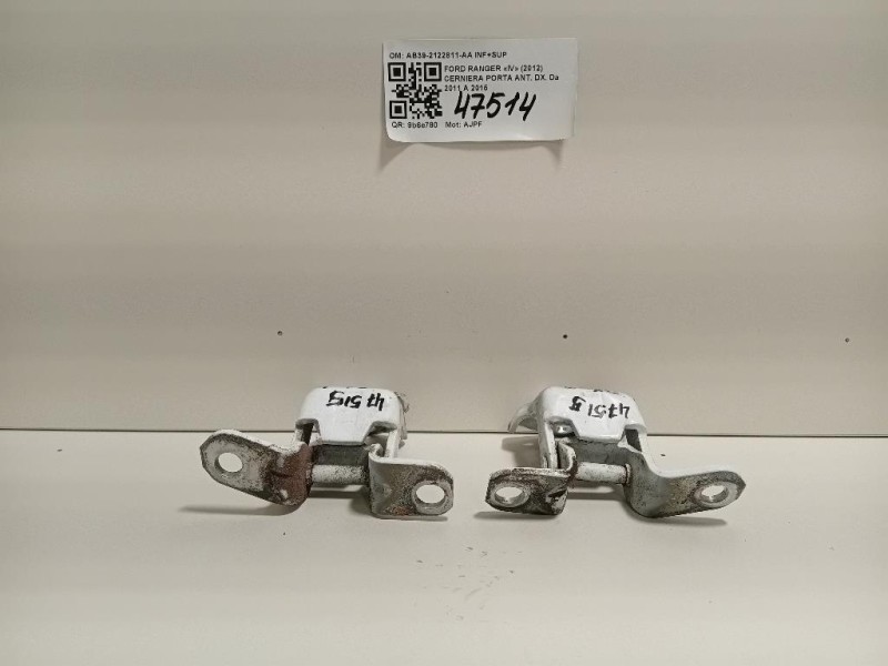 Cerniera Porta ANT DX AB39-2122811-AA INF+SUP Ford Ranger IV 2012