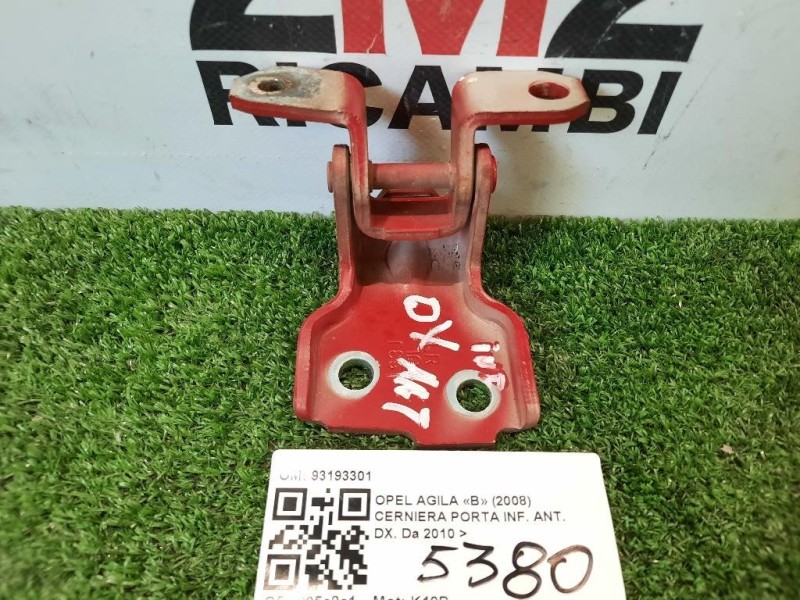 Cerniera Porta INF ANT DX 93193301 INF ANT DX Opel Agila B 2008