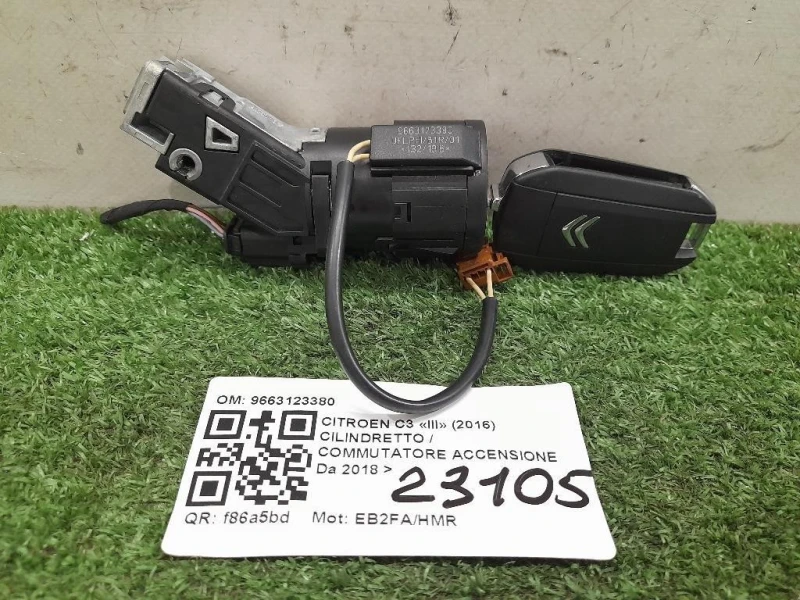 Cilindretto Commutatore Accensione 9663123380 Citroen C3 III 2016