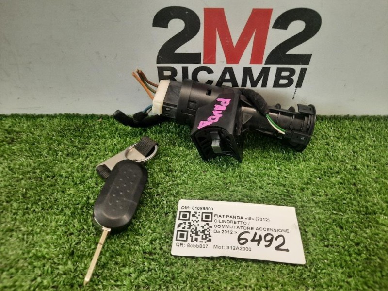 Cilindretto Commutatore Accensione 61089800 Fiat Panda III 2012