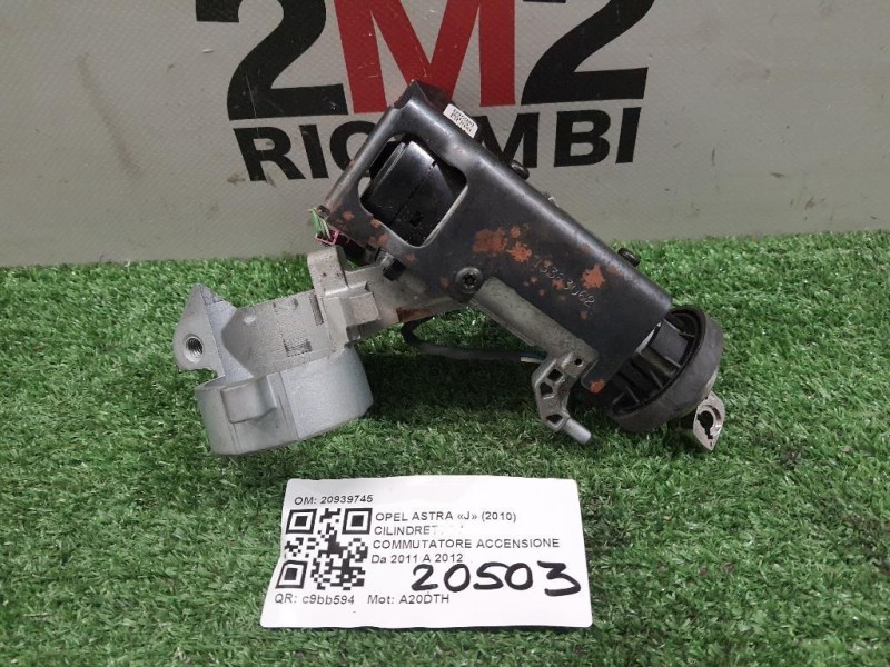 Cilindretto Commutatore Accensione 20939745 Opel Astra J 2010