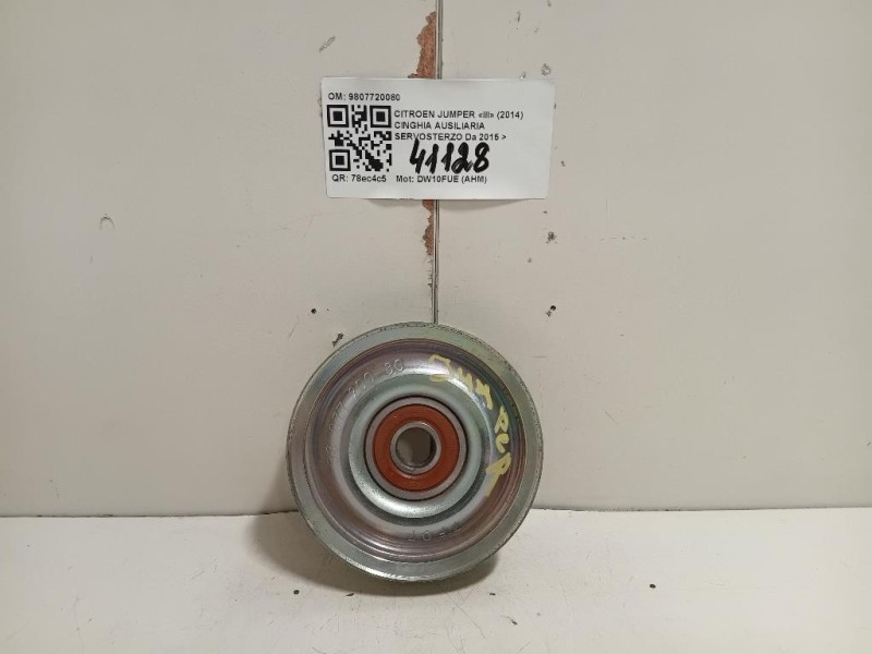 Cinghia Ausiliaria Servosterzo 9807720080 RULLO DEVIAZIONE CINGHIA Citroen Jumper III 2014