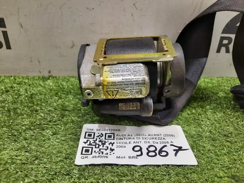 Cintura DI Sicurezza Sedile ANT DX 8E0857706B Audi A4 8ED Avant 2005