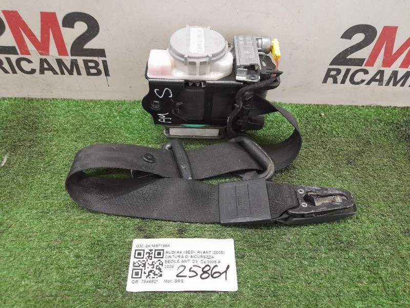 Cintura DI Sicurezza Sedile ANT DX 8K1857706K Audi A4 8ED Avant 2005