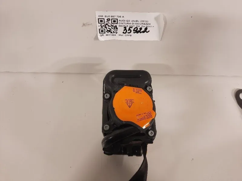 Cintura DI Sicurezza Sedile ANT DX 8U0857706 A Audi Q3 8UB 2012