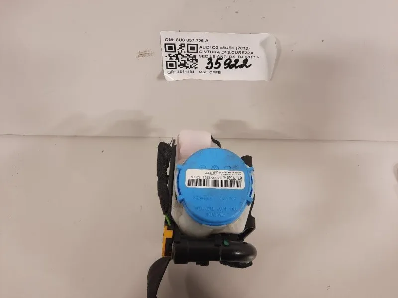 Cintura DI Sicurezza Sedile ANT DX 8U0857706 A Audi Q3 8UB 2012