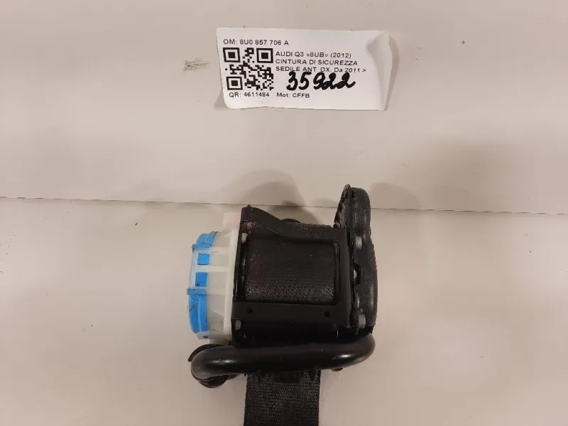 Cintura DI Sicurezza Sedile ANT DX 8U0857706 A Audi Q3 8UB 2012