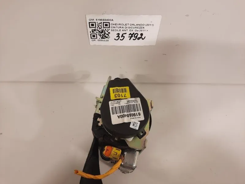Cintura DI Sicurezza Sedile ANT DX 619668400A Chevrolet Orlando 2011