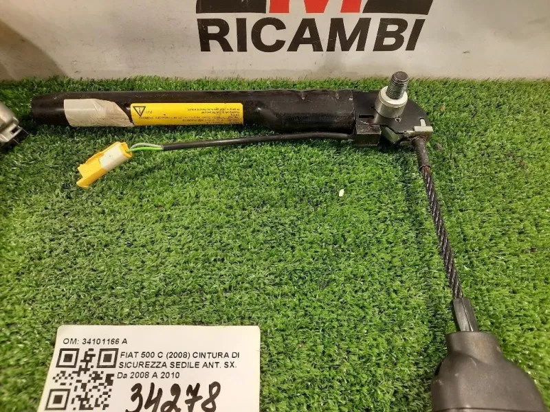 Cintura DI Sicurezza Sedile ANT DX 34101166 A Fiat 500 C 2008