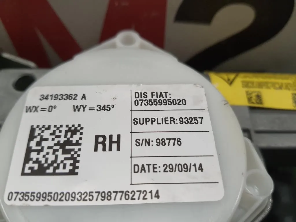 Cintura DI Sicurezza Sedile ANT DX 735599502 Fiat 500L 2013