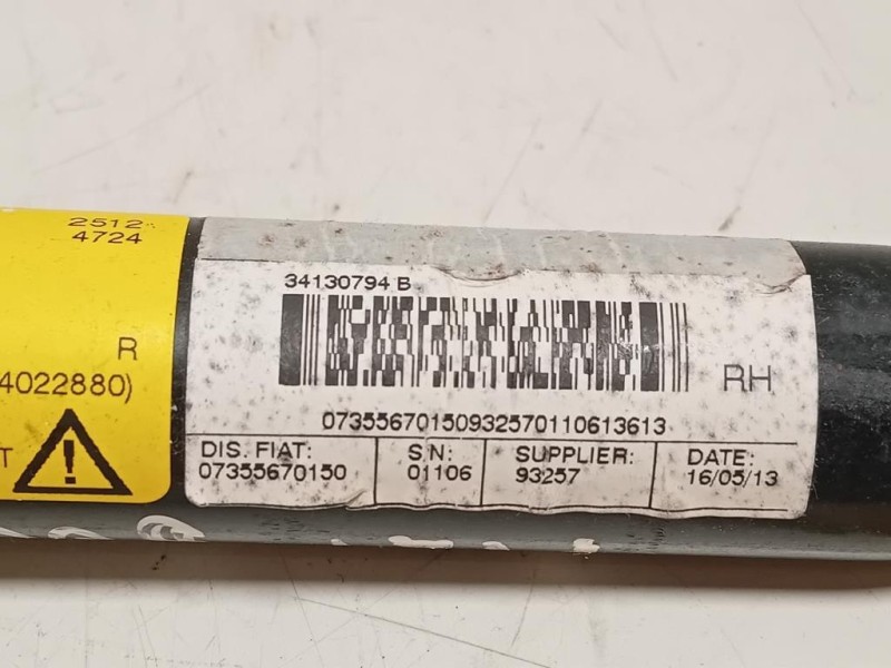 Cintura DI Sicurezza Sedile ANT DX 34133032D34130794B Fiat 500L 2013