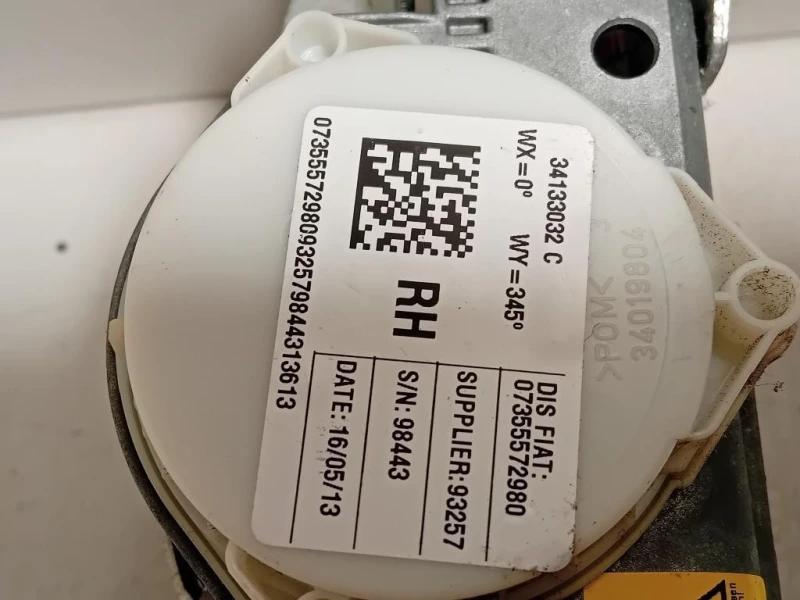 Cintura DI Sicurezza Sedile ANT DX 34133032D34130794B Fiat 500L 2013