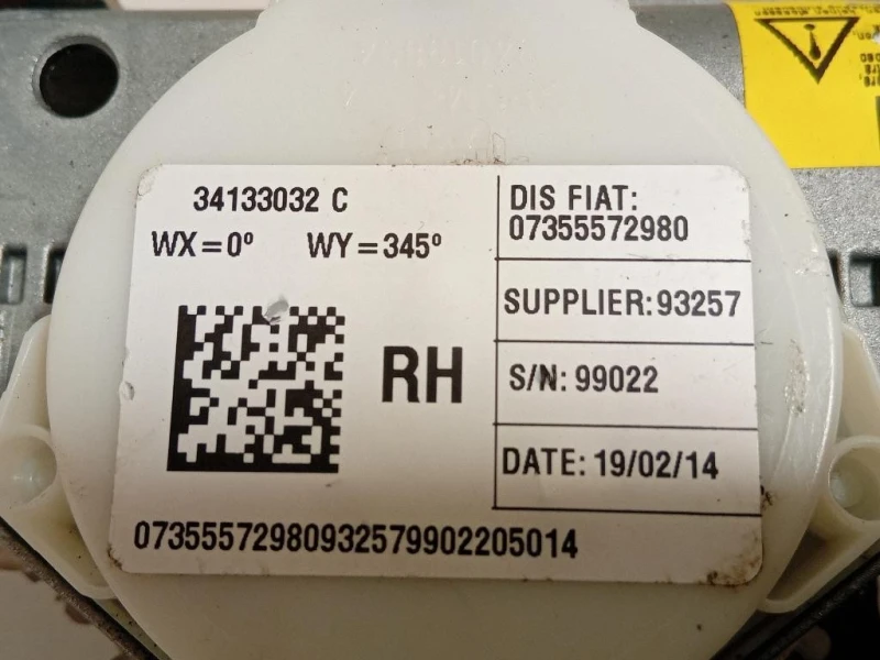 Cintura DI Sicurezza Sedile ANT DX 07355572980073555924740 Fiat 500L 2013