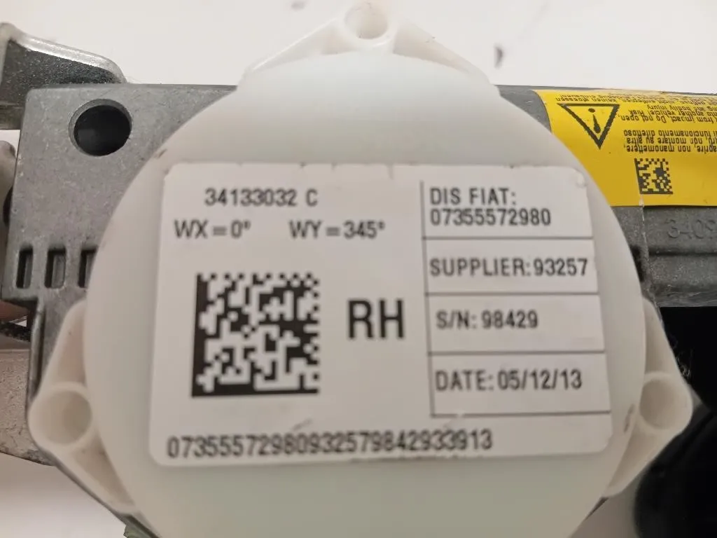 Cintura DI Sicurezza Sedile ANT DX 07355572980 Fiat 500L 2013