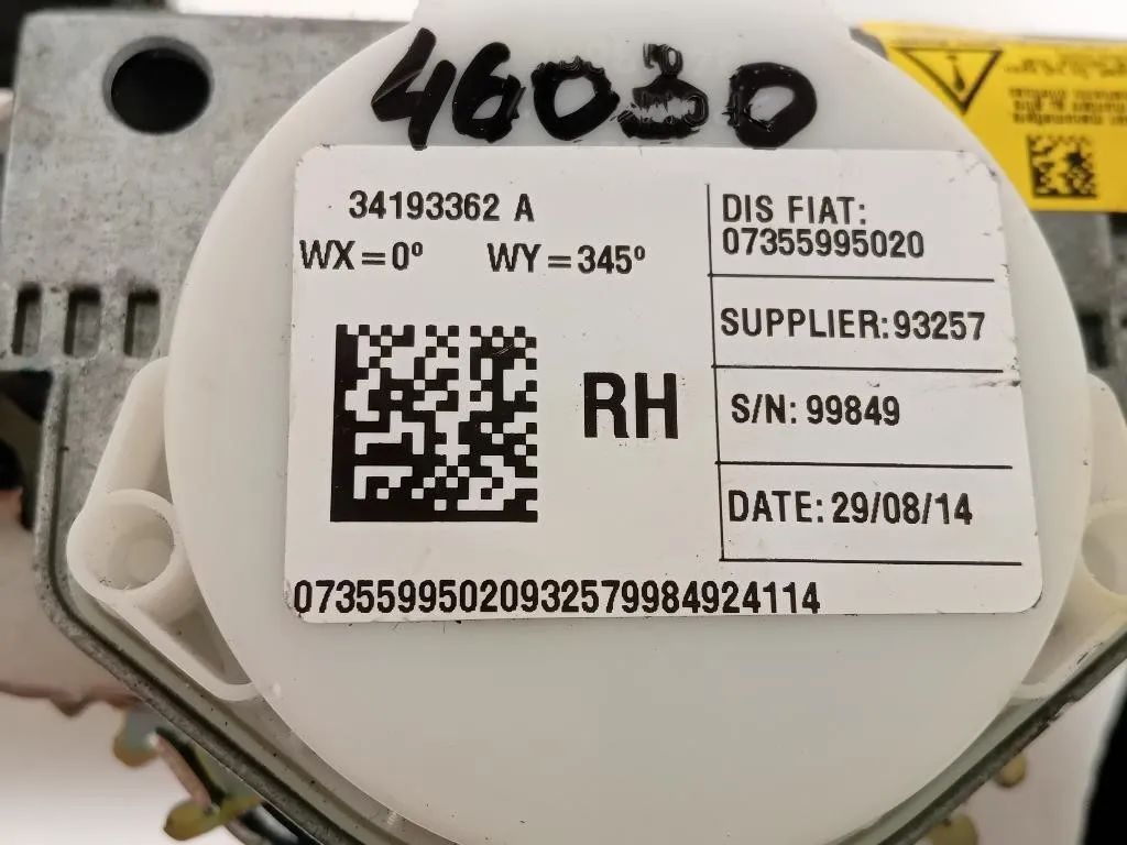 Cintura DI Sicurezza Sedile ANT DX 34193362 Fiat 500L 2013