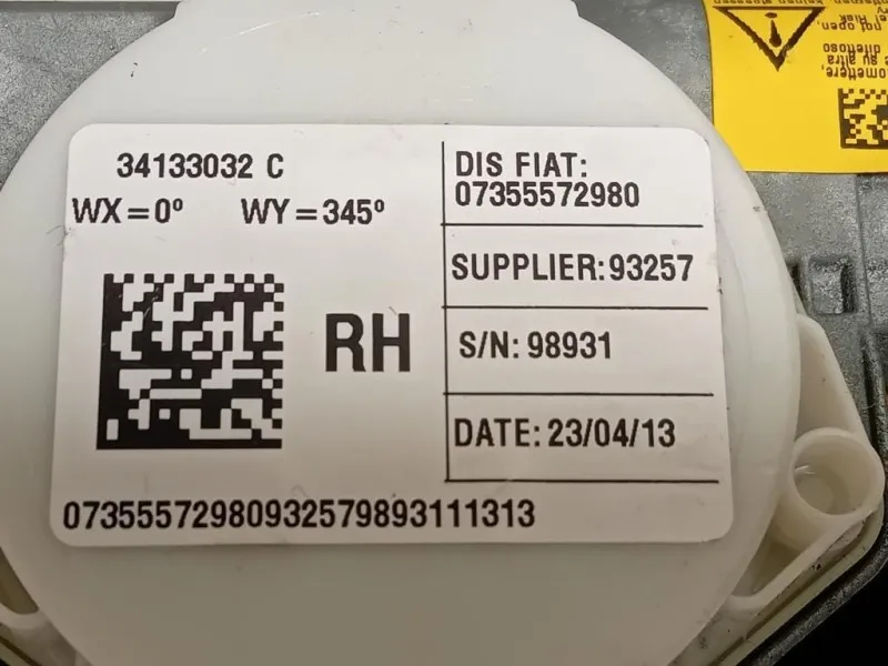 Cintura DI Sicurezza Sedile ANT DX 34133032 34130794 Fiat 500L 2013