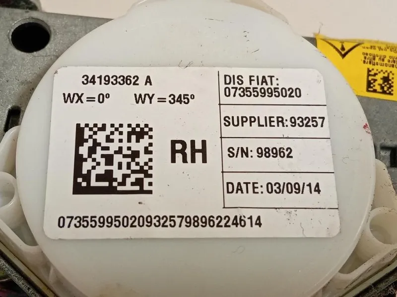 Cintura DI Sicurezza Sedile ANT DX 0735599502007355924740 Fiat 500L Living 2013