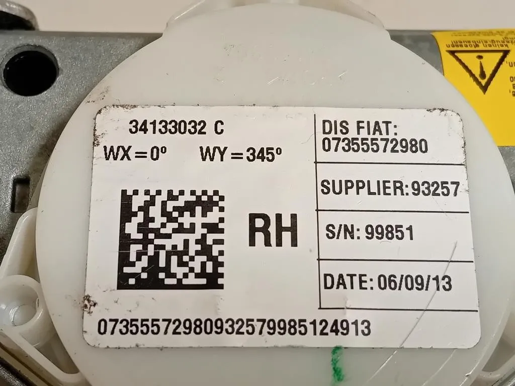 Cintura DI Sicurezza Sedile ANT DX 0735557298034130794 Fiat 500L Living 2013