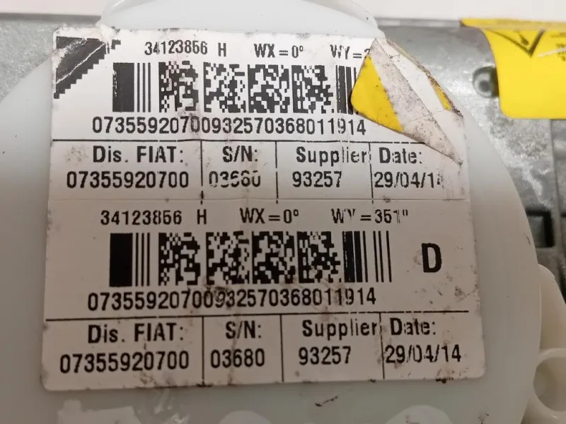 Cintura DI Sicurezza Sedile ANT DX 07355920700 Fiat Panda III 2012