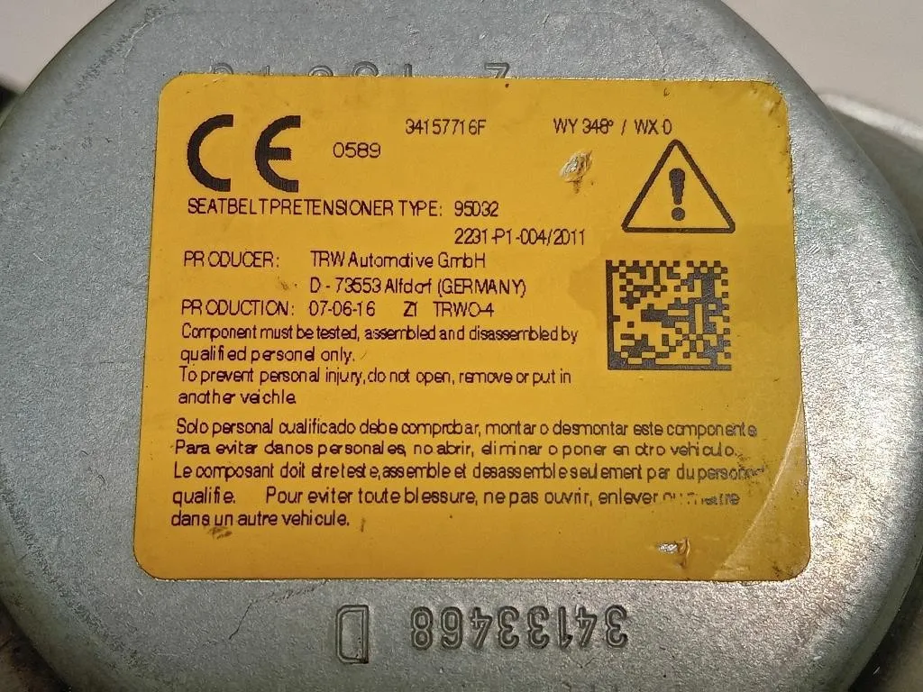 Cintura DI Sicurezza Sedile ANT DX 07356290480 Jeep Renegade 2015